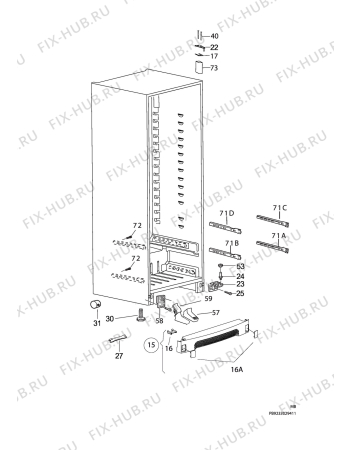 Взрыв-схема холодильника Electrolux ERE38430X - Схема узла C10 Cabinet